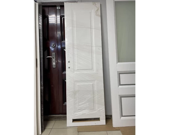 Полотно мдф техно, зарезка под магнит, эмаль белая, под скрытые петли, 600*2000 мм, 2 шт