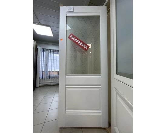 Полотно Profil Doors 2U. Экошпон. Остекление ромб. Цвет Аляска. Новое. 800*2000 мм