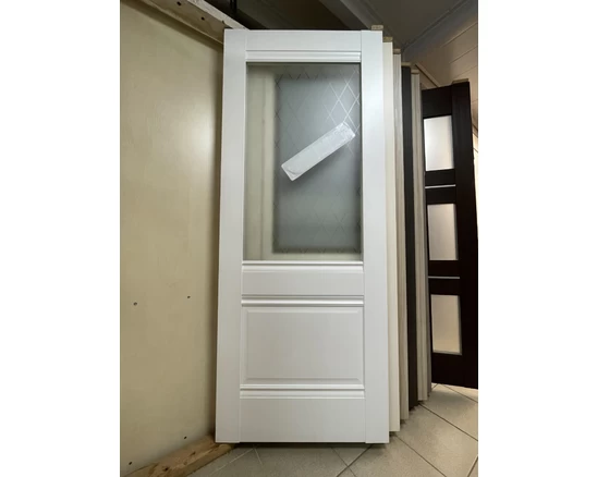 Полотно Profil Doors 2U. Экошпон. Остекление ромб. Цвет Аляска. Новое. 800*2000 мм