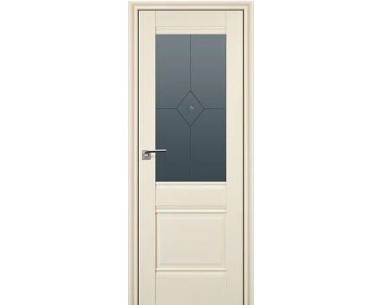 Profildoors - 2x Эшвайт, Мателюкс узор графит с прозр. фьюзингом